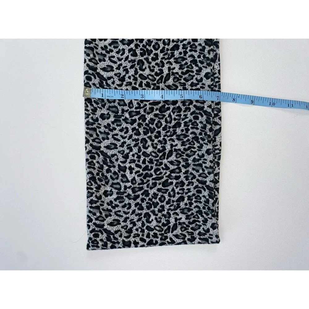 Women’s Black Gray Animal Print Infinity Scarf Polyester 35” x 7”